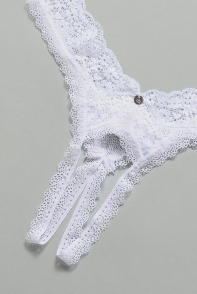 画像11: Heavenlly-open-thong |クロッチレスタンガ(オープンクロッチ・レース・ホワイト) | obsessive 高級Sexyランジェリー (11)