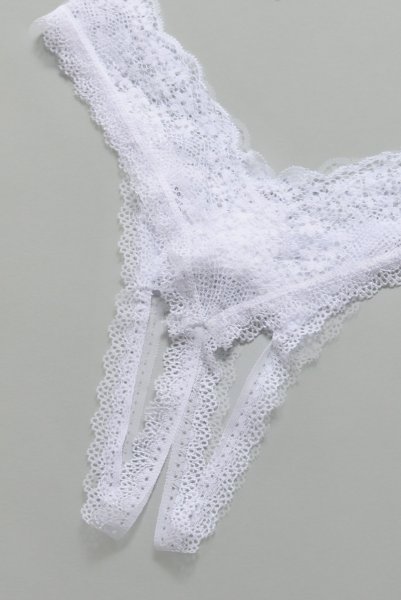 画像12: Heavenlly-open-thong |クロッチレスタンガ(オープンクロッチ・レース・ホワイト) | obsessive 高級Sexyランジェリー (12)