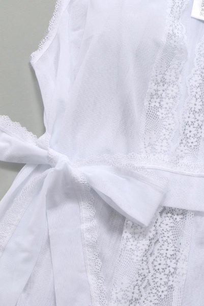 画像14: Heavenlly-peignoir |ショート丈ガウン(ウエストリボン・レース・ホワイト) | obsessive 高級Sexyランジェリー (14)