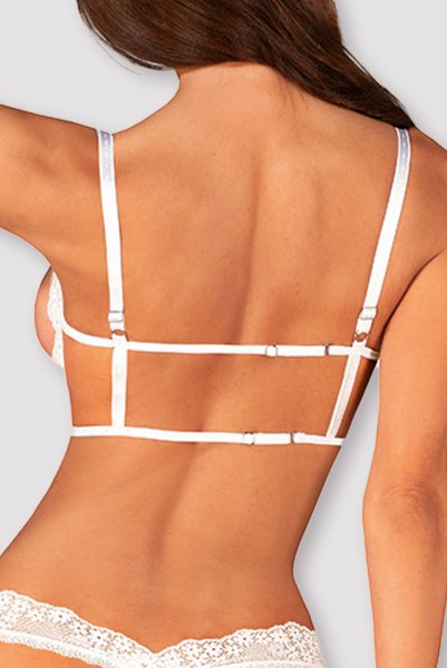 画像6: Heavenlly-cupless-set |オープンバストブラ&オープンクロッチショーツ2点セット(ワイヤーあり・レース・ホワイト) | obsessive 高級Sexyランジェリー (6)