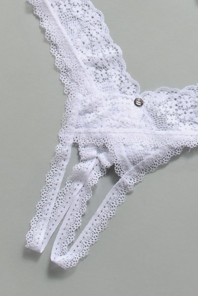 画像15: Heavenlly-cupless-set |オープンバストブラ&オープンクロッチショーツ2点セット(ワイヤーあり・レース・ホワイト) | obsessive 高級Sexyランジェリー (15)