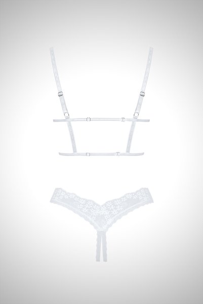 画像10: Heavenlly-cupless-set |オープンバストブラ&オープンクロッチショーツ2点セット(ワイヤーあり・レース・ホワイト) | obsessive 高級Sexyランジェリー (10)