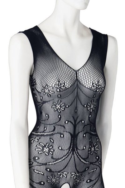 画像13: F234 black | フィッシュネットが妖美なバストを演出するボディストッキング・黒・オープンクロッチ   | 高級Sexyランジェリー Obsessive (13)