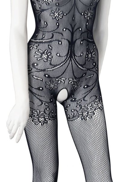 画像15: F234 black | フィッシュネットが妖美なバストを演出するボディストッキング・黒・オープンクロッチ   | 高級Sexyランジェリー Obsessive (15)