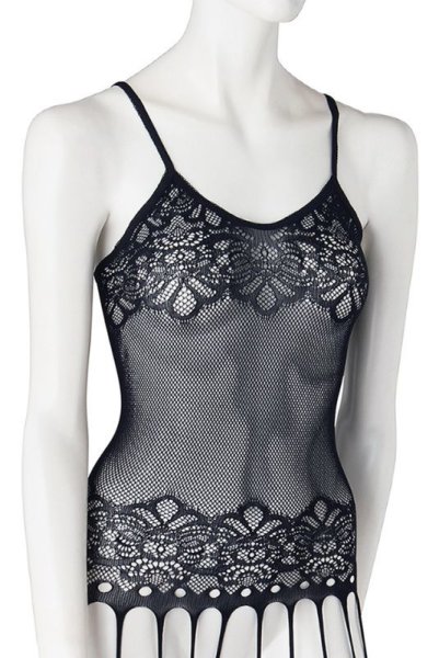 画像13: F235 black | 細いガーターベルトが魅力的なボディストッキング・黒・オープンクロッチ   | 高級Sexyランジェリー Obsessive (13)