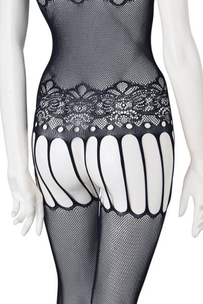 画像16: F235 black | 細いガーターベルトが魅力的なボディストッキング・黒・オープンクロッチ   | 高級Sexyランジェリー Obsessive (16)