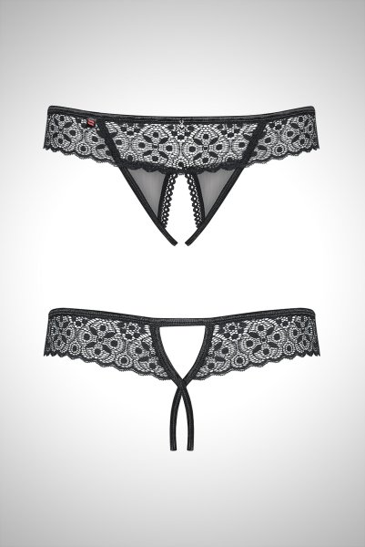 画像7: Shibu panties | ジオメトリックなレースで大胆に装うオープンクロッチ・タンガ ・Tバック・ クロッチレス・黒   | 高級Sexyランジェリー Obsessive (7)