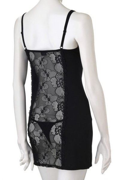 画像12: Heartina chemise black | シースルーで魅せるスリップドレス＆タンガセット・Tバック・ブラック   | 高級Sexyランジェリー Obsessive (12)