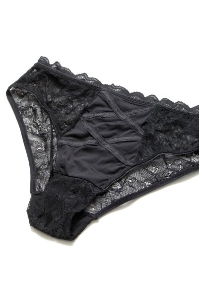 画像18: Laurise 2pcs set | ノンパテッドブラ＆ハイウエストショーツ2点セット・ワイヤー入り・ブラック   | 高級Sexyランジェリー Obsessive (18)