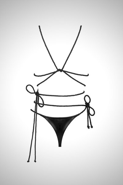 画像17: Cordellis set |ブラ&ショーツ2点セット・ボンテージ・ロープ・ブラック | obsessive 高級Sexyランジェリー (17)