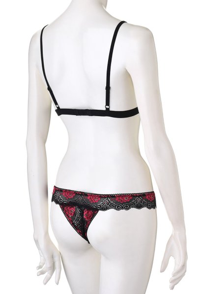 画像10: Tulia cupless set | HOTピンクが映えるオープンバストブラ＆クロッチレスタンガ・オープンクロッチ・ホットピンク×ブラック   | 高級Sexyランジェリー Obsessive (10)