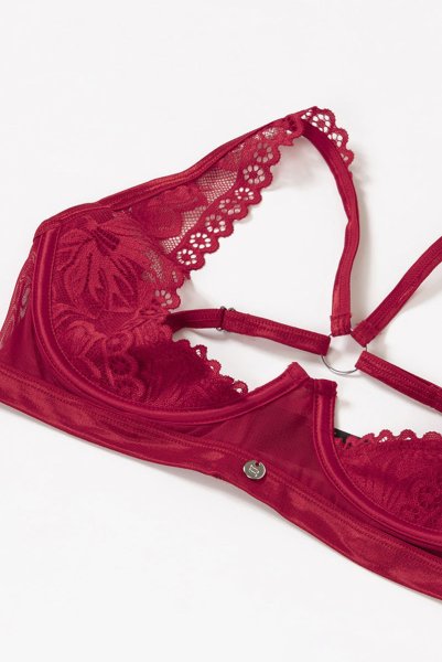 画像13: Lacelove cupless set |カップレスブラ&クロッチレスソング2点セット・レッド | obsessive 高級Sexyランジェリー (13)