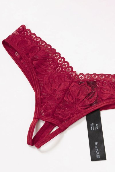 画像15: Lacelove cupless set |カップレスブラ&クロッチレスソング2点セット・レッド | obsessive 高級Sexyランジェリー (15)