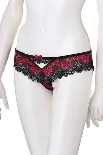 画像13: Tulia 2pcs set black | ローズの花々が印象的なブラレット＆ブラジリアンショーツの2点セット ・ノンパテッドブラ・ホットピンク×ブラック   | 高級Sexyランジェリー Obsessive (13)