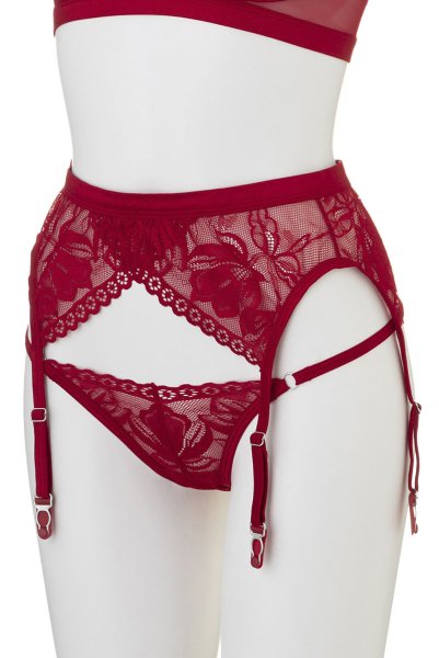 画像5: Lacelove 3pcs set |ブラレット&ガーターベルト&ブラジリアンショーツ3点セット・レッド | obsessive 高級Sexyランジェリー (5)
