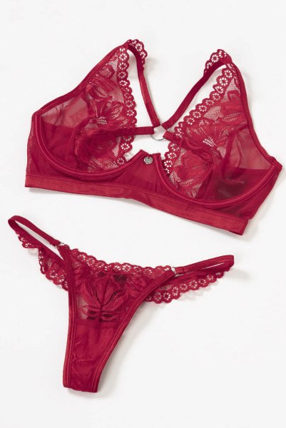 画像22: Lacelove 3pcs set |ブラレット&ガーターベルト&ブラジリアンショーツ3点セット・レッド | obsessive 高級Sexyランジェリー (22)