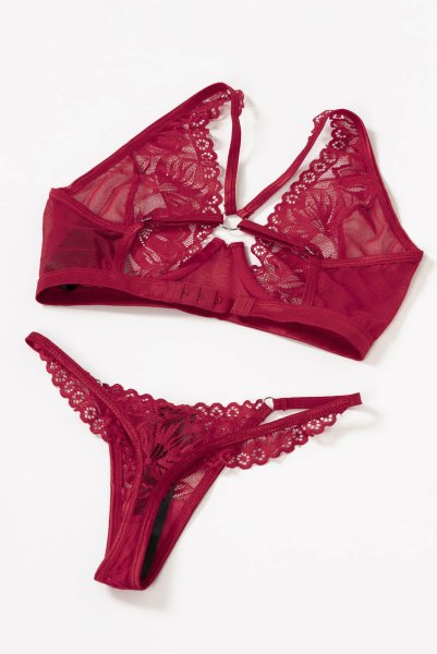画像23: Lacelove 3pcs set |ブラレット&ガーターベルト&ブラジリアンショーツ3点セット・レッド | obsessive 高級Sexyランジェリー (23)