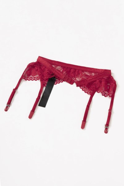 画像29: Lacelove 3pcs set |ブラレット&ガーターベルト&ブラジリアンショーツ3点セット・レッド | obsessive 高級Sexyランジェリー (29)