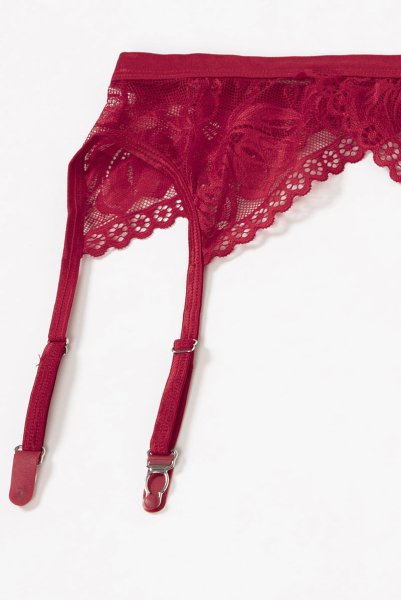 画像30: Lacelove 3pcs set |ブラレット&ガーターベルト&ブラジリアンショーツ3点セット・レッド | obsessive 高級Sexyランジェリー (30)