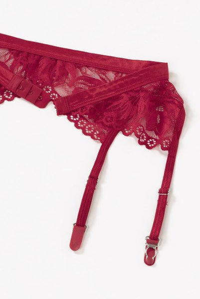 画像31: Lacelove 3pcs set |ブラレット&ガーターベルト&ブラジリアンショーツ3点セット・レッド | obsessive 高級Sexyランジェリー (31)