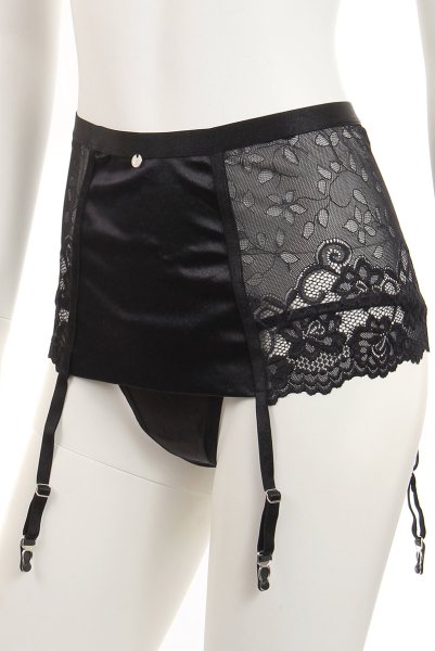 画像15: 在庫限り｜Blanita 3pcs set | ブラ＆ガーターベルト＆タンガ3点セット・Tバック・ブラック   | 高級Sexyランジェリー Obsessive (15)