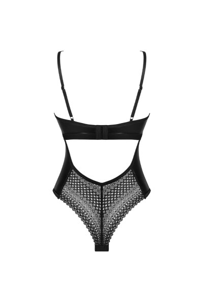 画像2: Norides teddy | テディ(レザー・バックレース・ブラック)  | Obsessive 高級Sexyランジェリー (2)