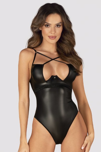 画像3: Norides teddy | テディ(レザー・バックレース・ブラック)  | Obsessive 高級Sexyランジェリー (3)