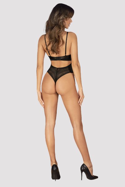 画像6: Norides teddy | テディ(レザー・バックレース・ブラック)  | Obsessive 高級Sexyランジェリー (6)