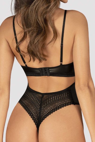 画像8: Norides teddy | テディ(レザー・バックレース・ブラック)  | Obsessive 高級Sexyランジェリー (8)