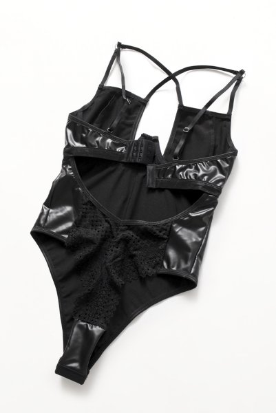 画像12: Norides teddy | テディ(レザー・バックレース・ブラック)  | Obsessive 高級Sexyランジェリー (12)