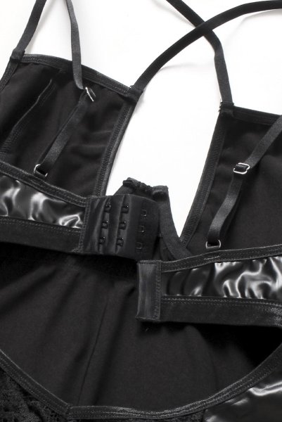 画像15: Norides teddy | テディ(レザー・バックレース・ブラック)  | Obsessive 高級Sexyランジェリー (15)