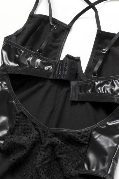 画像14: Norides teddy | テディ(レザー・バックレース・ブラック)  | Obsessive 高級Sexyランジェリー (14)