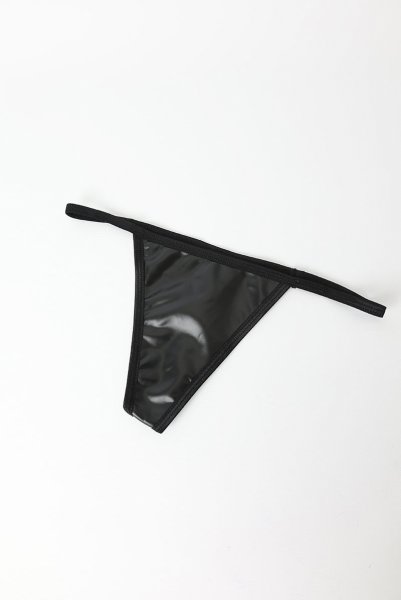 画像16: Norides-3-pcs-set | ワイヤー入りブラ&ガーターベルト&タンガ3点セット(レザー・レース・ブラック)| Obsessive 高級Sexyランジェリー (16)