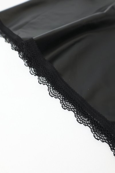 画像15: Norides chemise & thong | スリップドレス&タンガ(ワイヤーあり・レザー・レース・ブラック)| Obsessive 高級Sexyランジェリー (15)