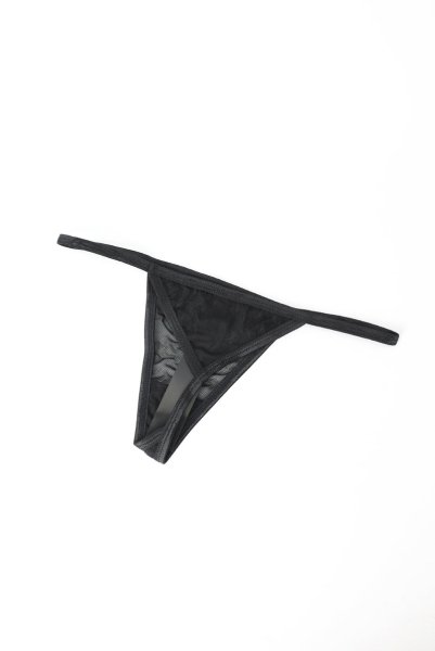 画像17: Norides chemise & thong | スリップドレス&タンガ(ワイヤーあり・レザー・レース・ブラック)| Obsessive 高級Sexyランジェリー (17)