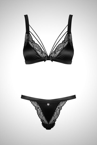 画像9: Eloissa 2pcs set | ストラッピーブラ＆タンガ2点セット・ノンワイヤー・Tバック・ブラック   | 高級Sexyランジェリー Obsessive (9)