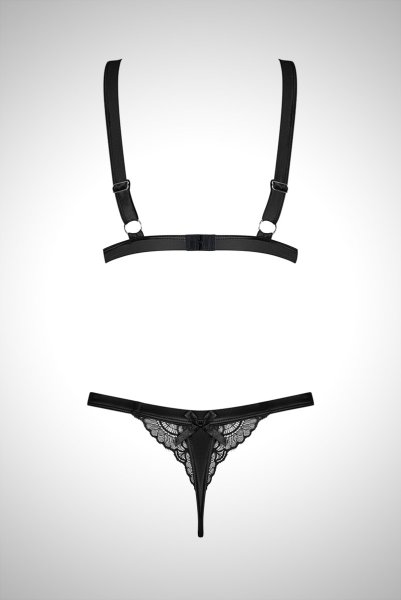 画像10: Eloissa 2pcs set | ストラッピーブラ＆タンガ2点セット・ノンワイヤー・Tバック・ブラック   | 高級Sexyランジェリー Obsessive (10)