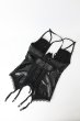 画像12: Norides corset ＆ thong |  ガーターベルト付きコルセット＆タンガ2点セット（ワイヤーあり・レザー・レース・ブラック）  | Obsessive 高級Sexyランジェリー【即日発送・サイズ交換NG】輸入下着・ランジェリー    (12)