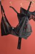 画像26: Bellastia 3-pcs set|ワイヤー入りブラ＆ガーターベルト＆タンガ3点セット・ブラック | obsessive 高級Sexyランジェリー (26)