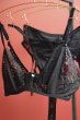 画像27: Bellastia 3-pcs set|ワイヤー入りブラ＆ガーターベルト＆タンガ3点セット・ブラック | obsessive 高級Sexyランジェリー (27)