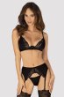 画像7: Bellastia 3-pcs set|ワイヤー入りブラ＆ガーターベルト＆タンガ3点セット・ブラック | obsessive 高級Sexyランジェリー (7)