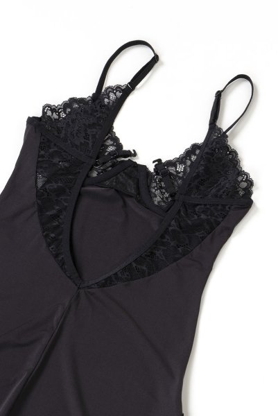 画像12: Bellastia chemise & thong |スリップドレス＆タンガ2点セット・ブラック | obsessive 高級Sexyランジェリー (12)