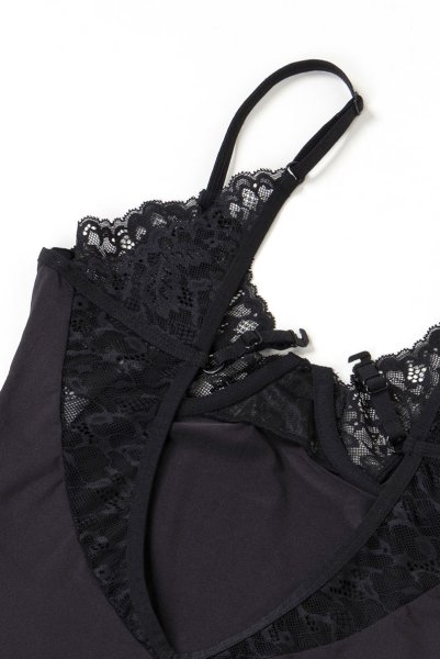 画像14: Bellastia chemise & thong |スリップドレス＆タンガ2点セット・ブラック | obsessive 高級Sexyランジェリー (14)