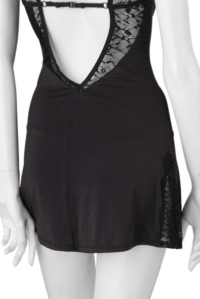 画像22: Bellastia chemise & thong |スリップドレス＆タンガ2点セット・ブラック | obsessive 高級Sexyランジェリー (22)