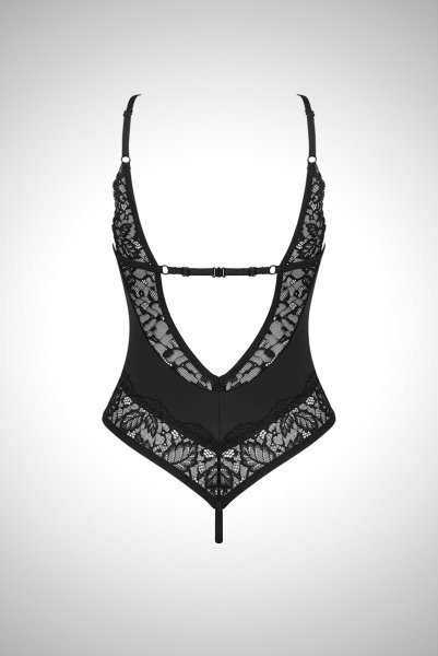 画像2: Bellastia crotchless teddy | テディ・クロッチレス・ブラック  | Obsessive 高級Sexyランジェリー (2)