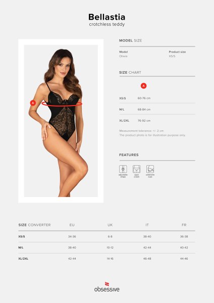 画像27: Bellastia crotchless teddy | テディ・クロッチレス・ブラック  | Obsessive 高級Sexyランジェリー (27)