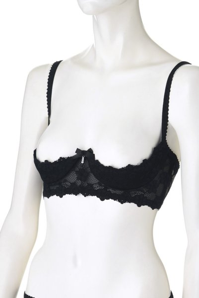 画像13: Letica cupless set | カップレスブラ＆クロッチレスショーツ2点セット・オープンクロッチ・黒   | 高級Sexyランジェリー Obsessive (13)