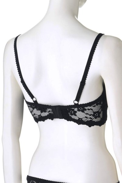 画像14: Letica cupless set | カップレスブラ＆クロッチレスショーツ2点セット・オープンクロッチ・黒   | 高級Sexyランジェリー Obsessive (14)