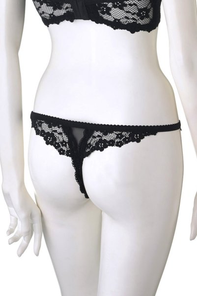 画像16: Letica cupless set | カップレスブラ＆クロッチレスショーツ2点セット・オープンクロッチ・黒   | 高級Sexyランジェリー Obsessive (16)