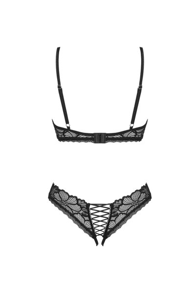 画像2: Serafia 2-pcs cupless set |カップレスブラ&クロッチレスソング2点セット・ブラック | obsessive 高級Sexyランジェリー (2)